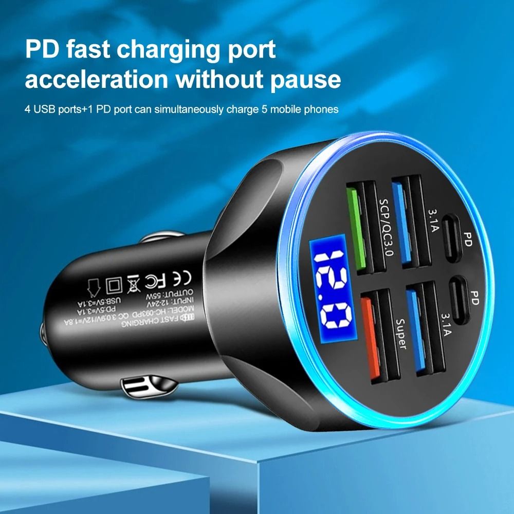 Multifunctional Car Charger With LED Display 4