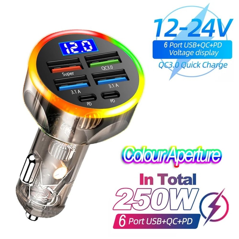 Multifunctional Car Charger With LED Display 11