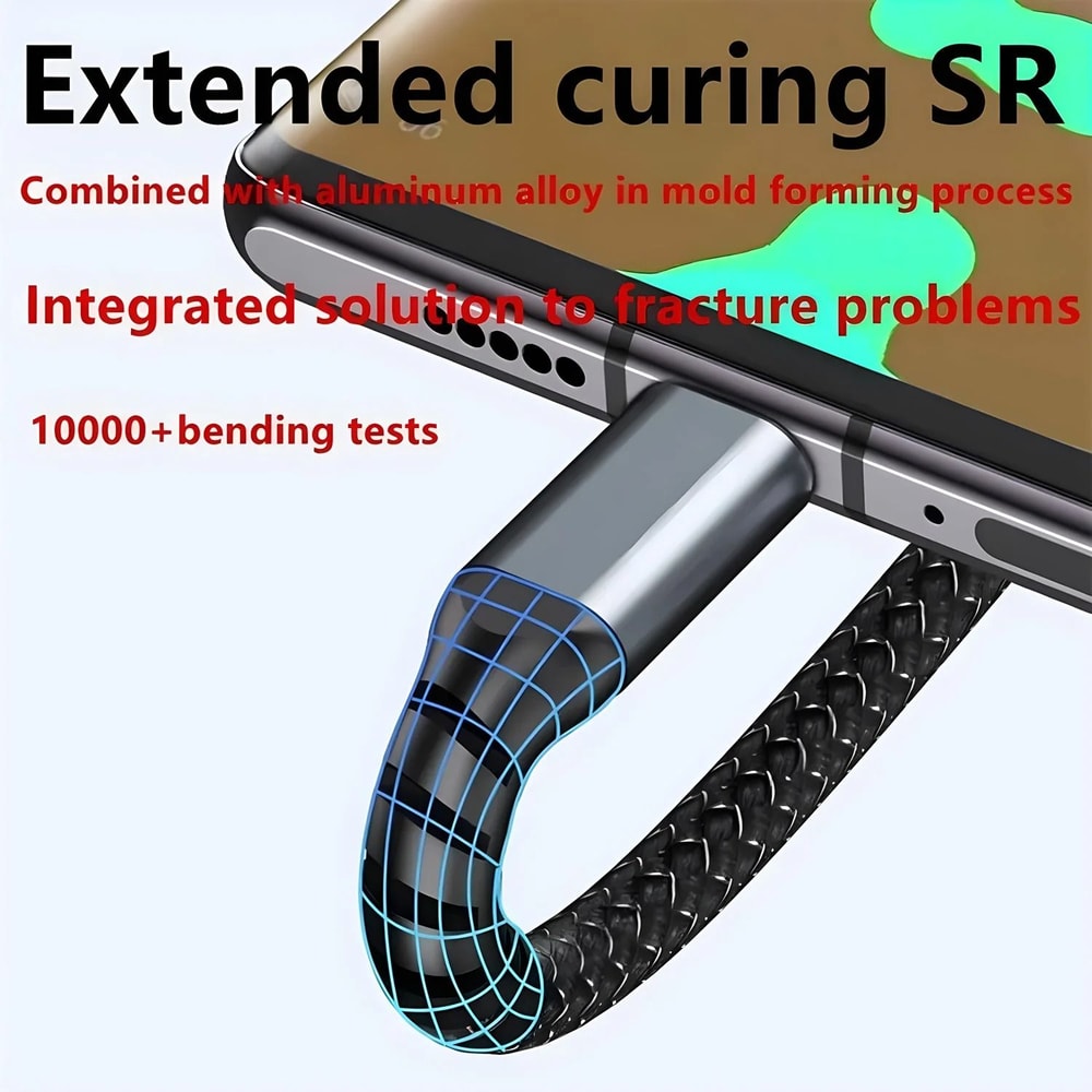 3in1 Braided Fast Charging Cable 100W 1