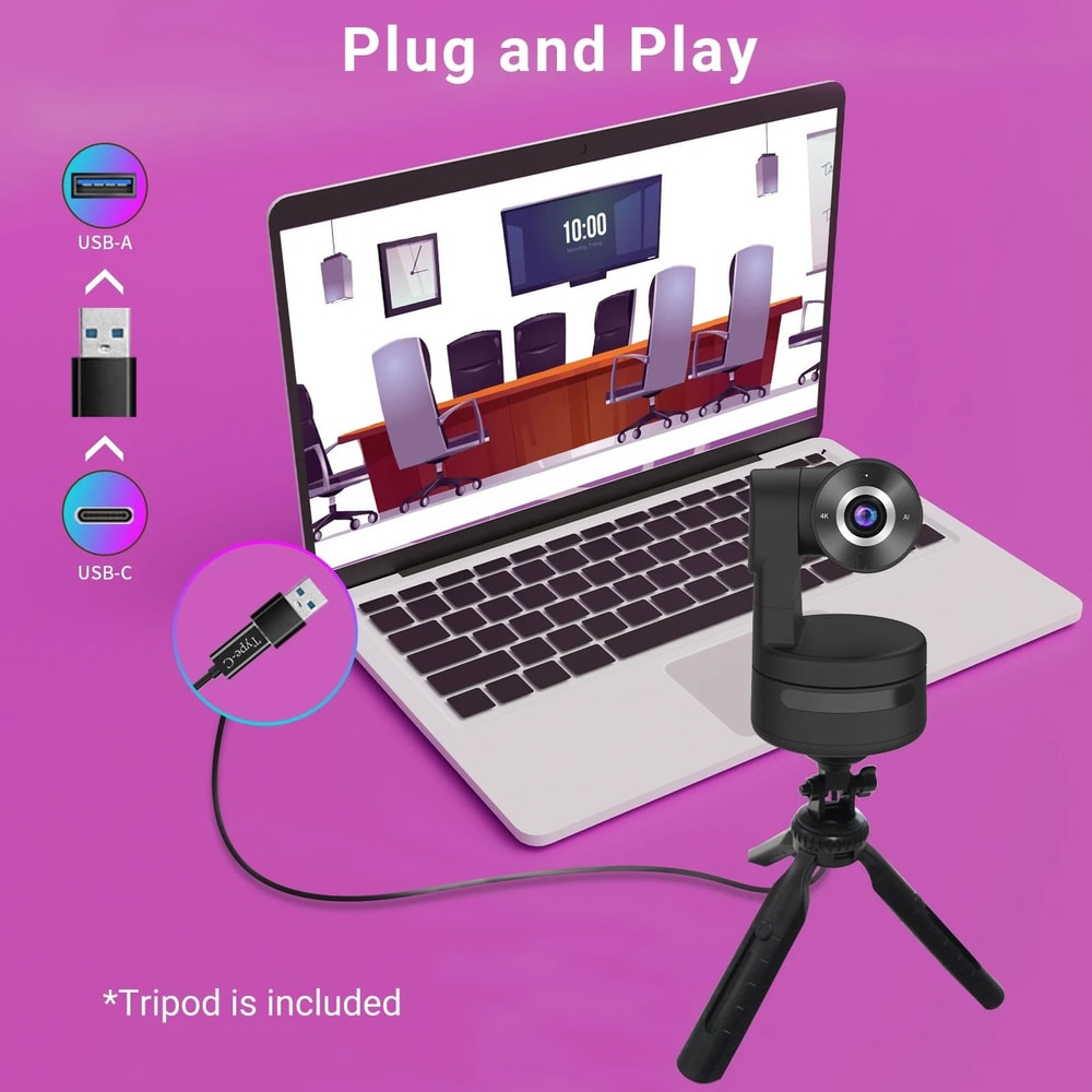 4K PTZ Webcam With Optional Auto Tracking And Built In Microphones 2