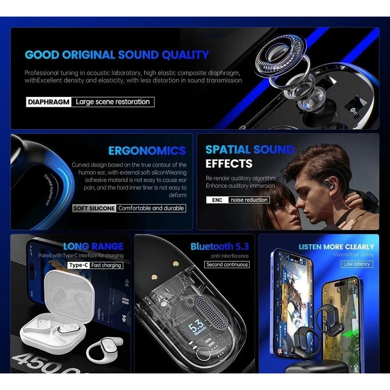 Open Ear Wireless Sport Headphones With Bass And Comfort 5