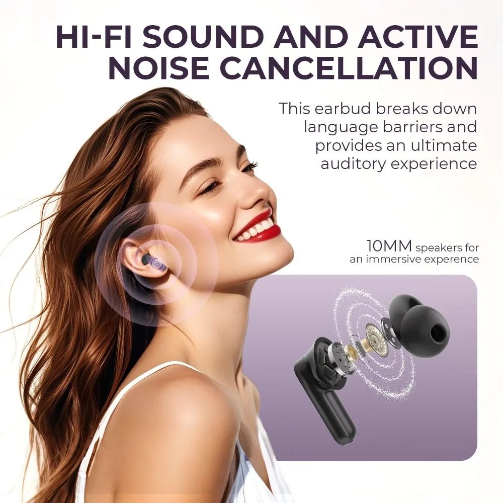 Real Time Translation Earbuds With Touch Screen And Noise Cancelling Microphone 4