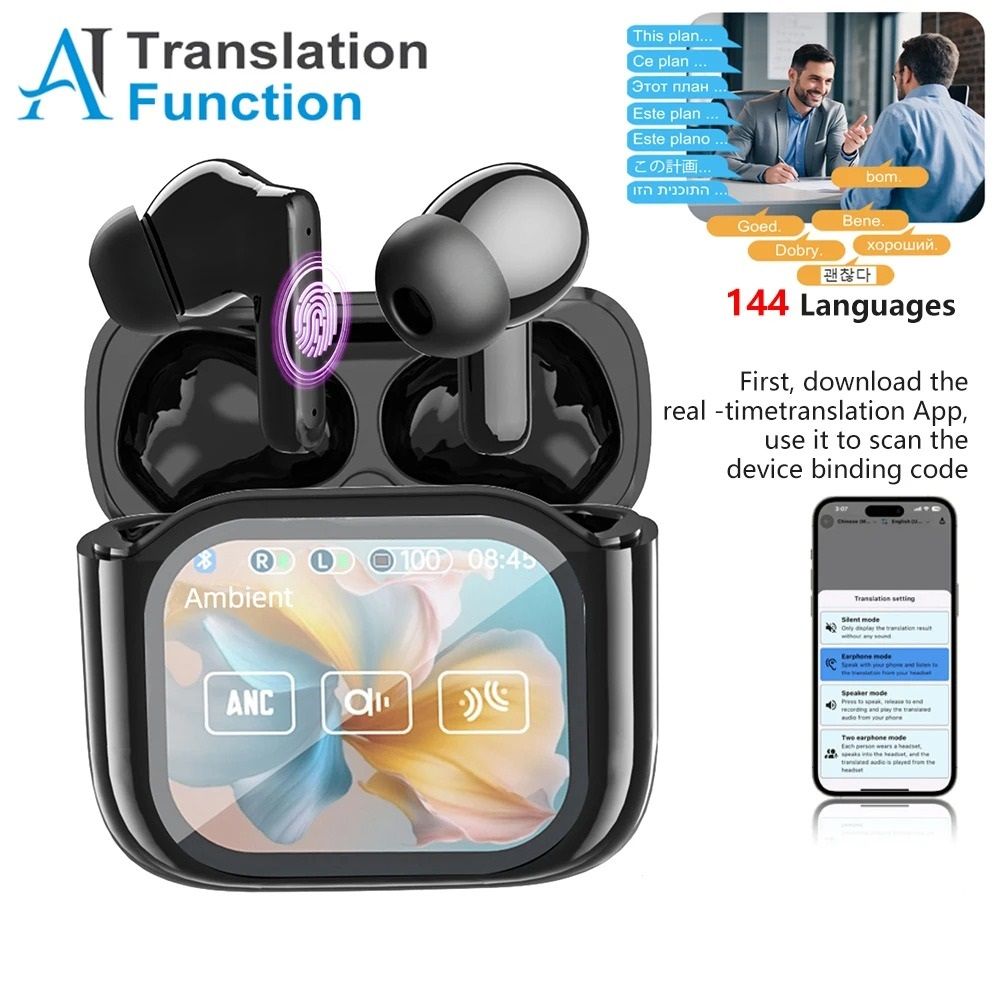 Real Time Translation Earbuds With Touch Screen And Noise Cancelling Microphone 7