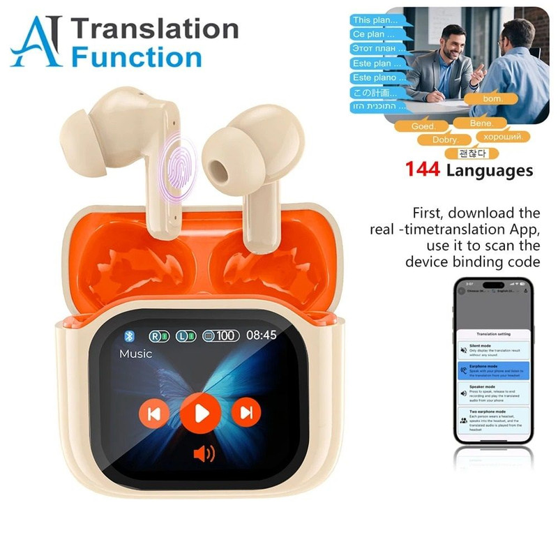 Real Time Translation Earbuds With Touch Screen And Noise Cancelling Microphone 8