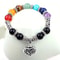 Chakra Healing Stone Beaded Bracelet With Love Pendant 2