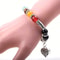 Chakra Healing Stone Beaded Bracelet With Love Pendant 4