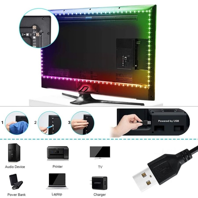 LED Strip Light USB Bluetooth Flexible RGB Tape For TV Backlight And Decoration 2