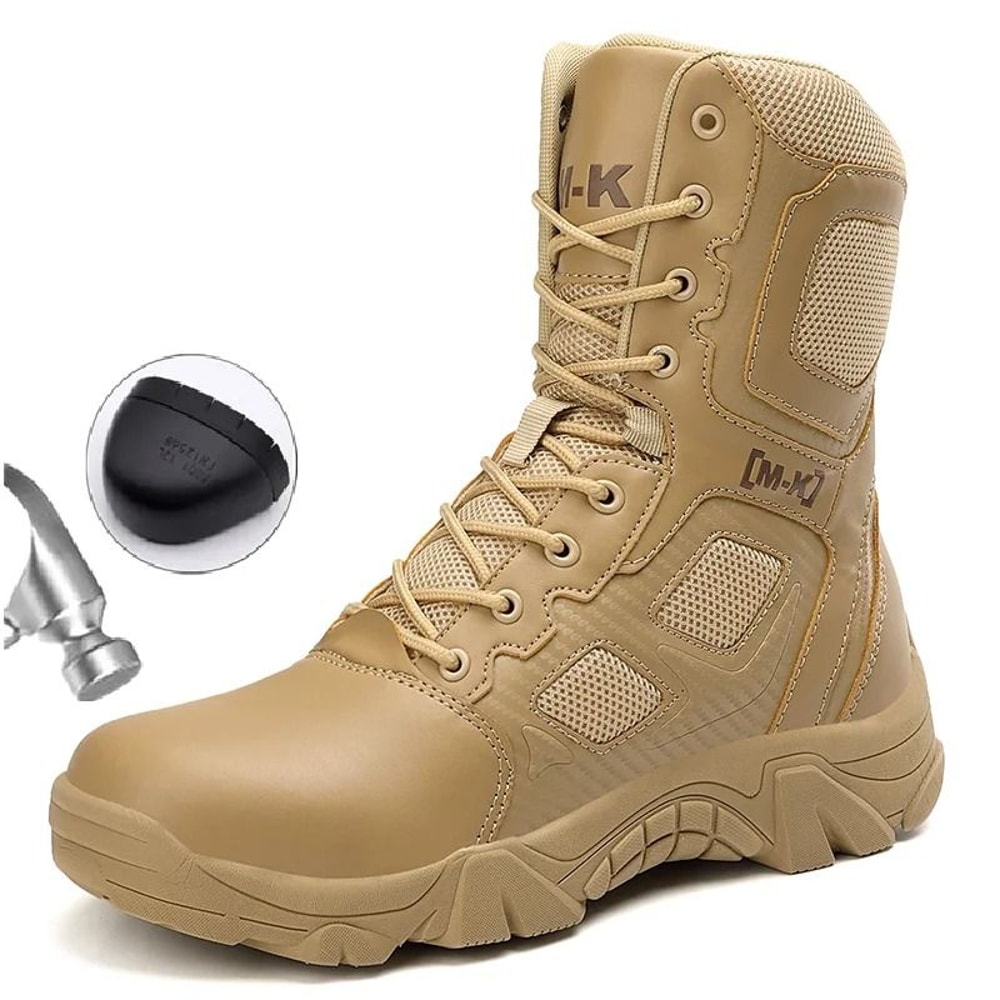 Outdoor Waterproof Steel Toe Work Boots For Men With Anti Slip Sole And Safety Protection 5