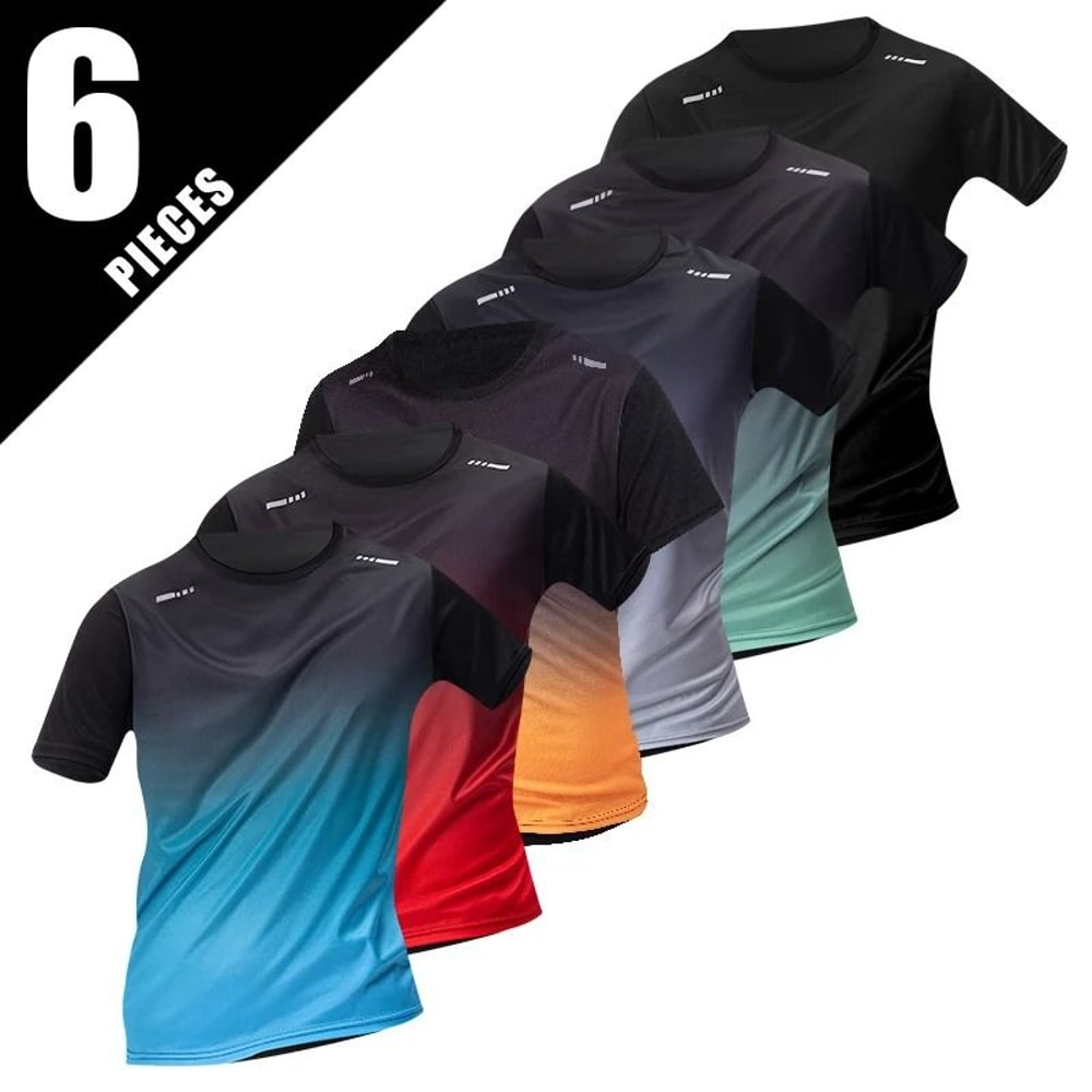 Quick Dry Gradient Sports T Shirt For Men 11