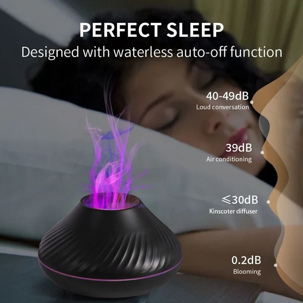 Volcanic Aroma Diffuser 130 Ml USB Humidifier With Flame Night Light 2