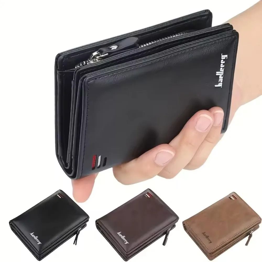 PU Leather Zipper Wallet For Men With Coin Pocket And Card Holder 3