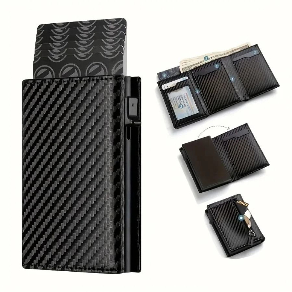 Mens Wallet With PopUp Metal Card Holder And RFID Protection 2