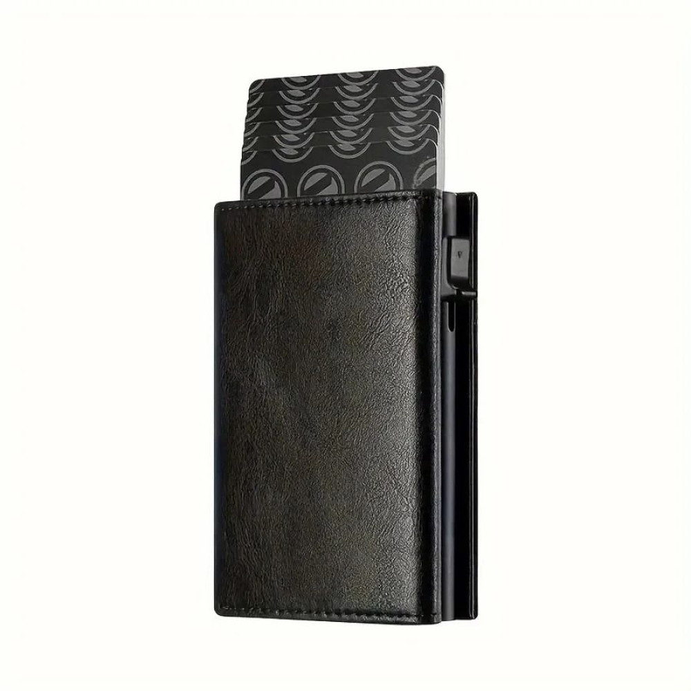 Mens Wallet With PopUp Metal Card Holder And RFID Protection 6