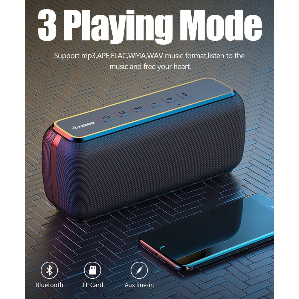 60W Portable Bluetooth Speaker With Subwoofer And Waterproof Design 0