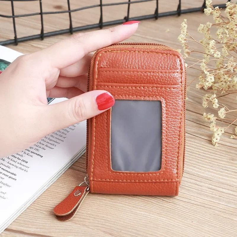 Mens PU Leather Wallet With RFID Blocking And Zipper Pocket 10