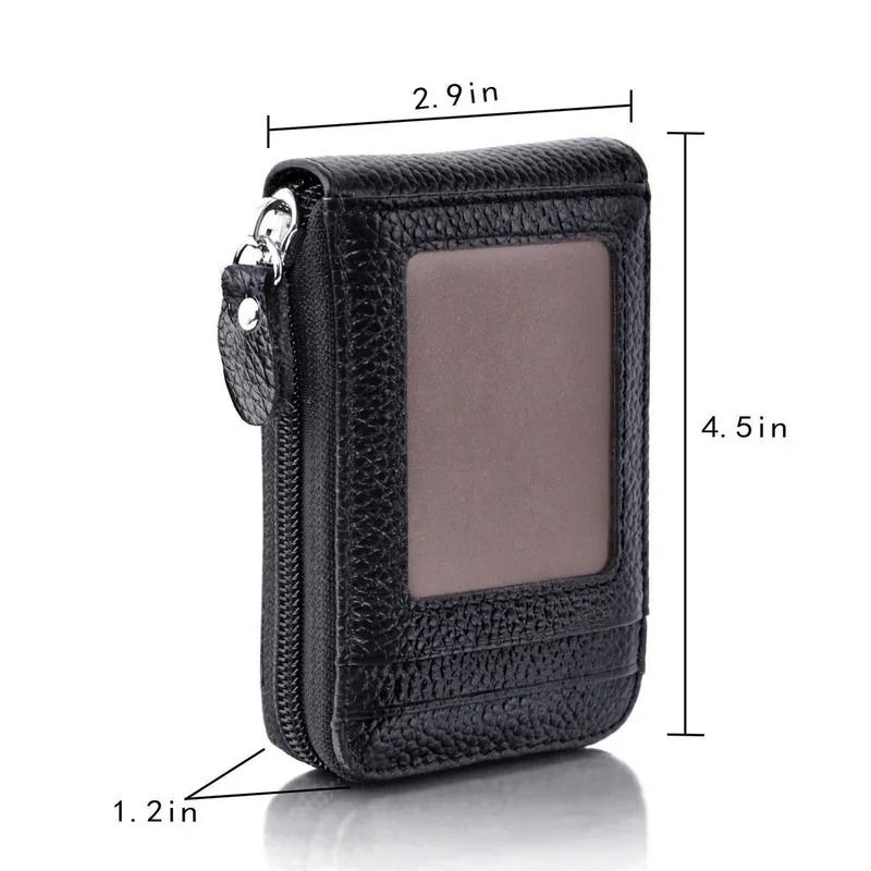 Mens PU Leather Wallet With RFID Blocking And Zipper Pocket 4
