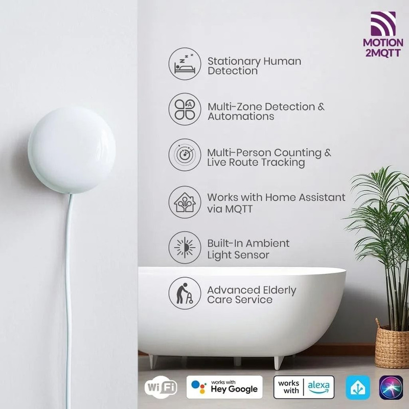 Smart WiFi Presence Sensor With Radar Motion Detection And Voice Control 3