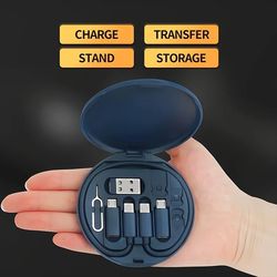 multi usb 60w charging cable kit with type c lightning and micro adapters