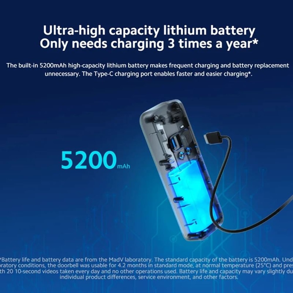 Smart 2K Ultra HD Video Doorbell With Long Battery And Night Vision 4