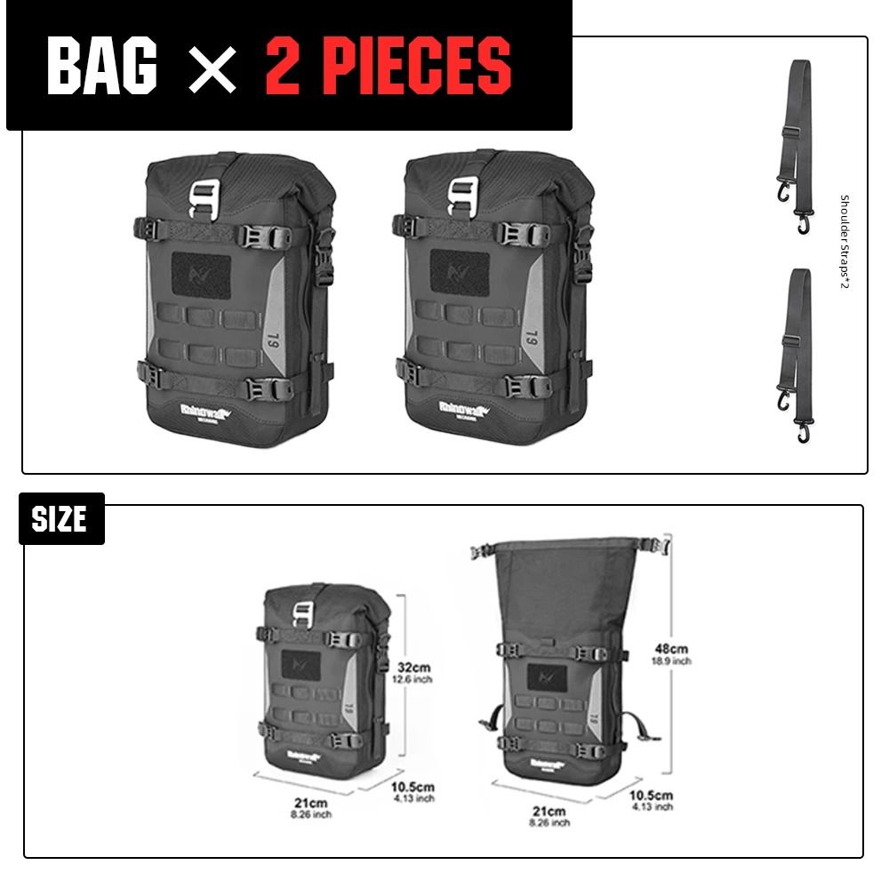Waterproof Motorcycle Side Frame Storage Bag With Internal Support And Large Capacity 7
