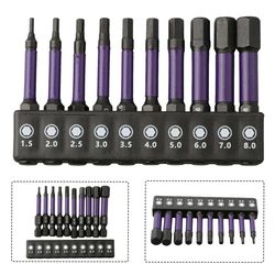 magnetic hex head wrench drill bit set with quick release holder