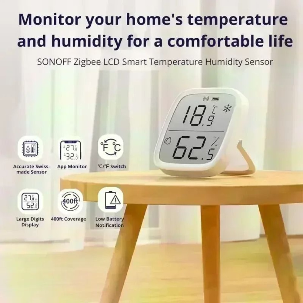 Smart Zigbee LCD Temperature And Humidity Sensor With Real Time Display 4