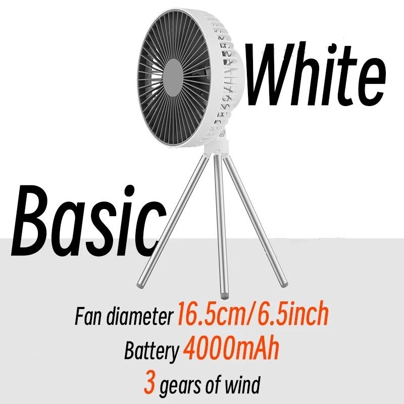 Portable Camping Fan With Power Bank LED Light And Tripod Stand 7