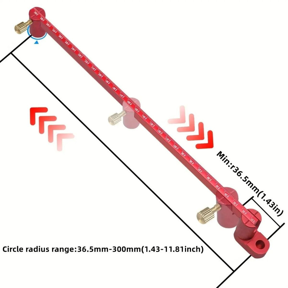 Adjustable 300 Mm Circle Drawing Ruler And Marking Gauge 2