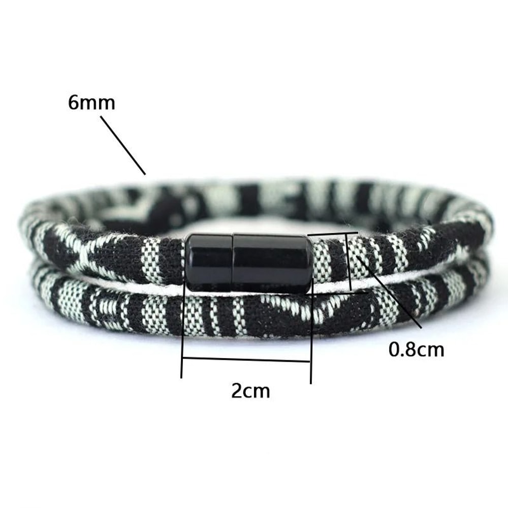 Mens Bohemian Magnetic Rope Bracelet 3