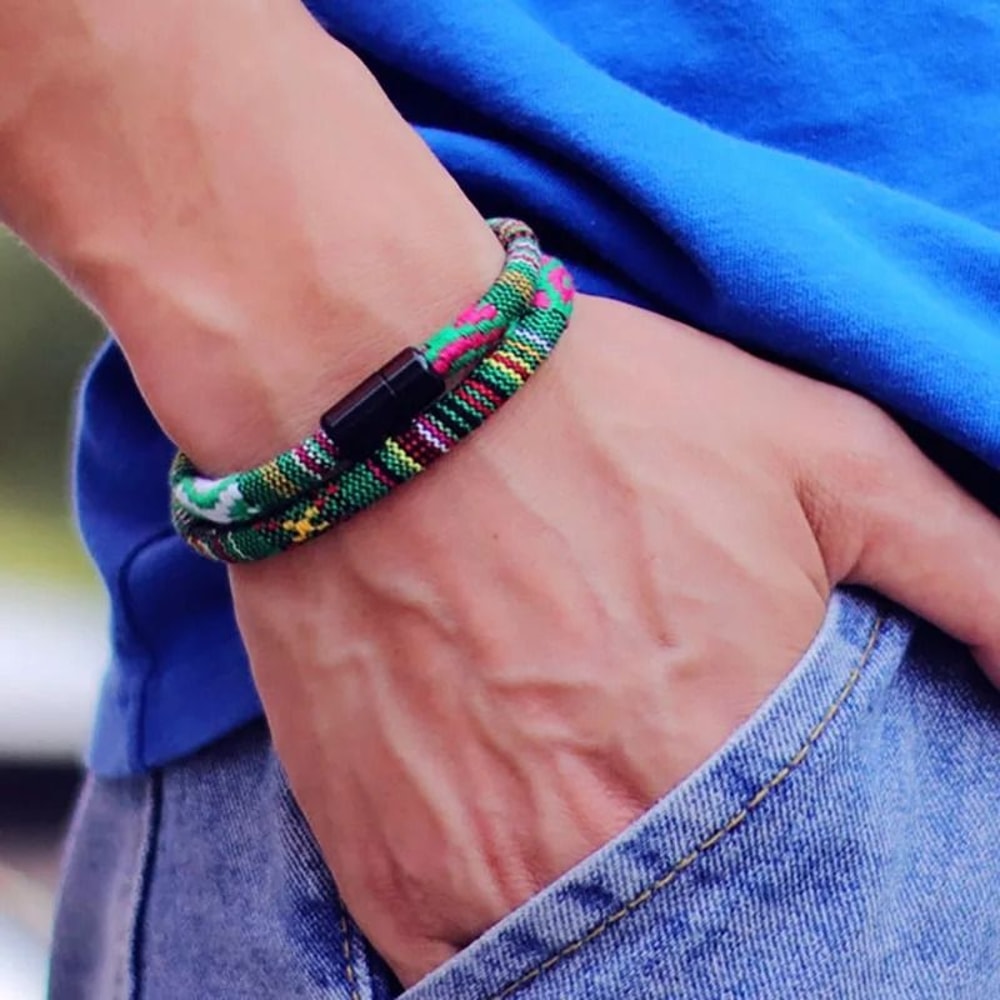 Mens Bohemian Magnetic Rope Bracelet 4