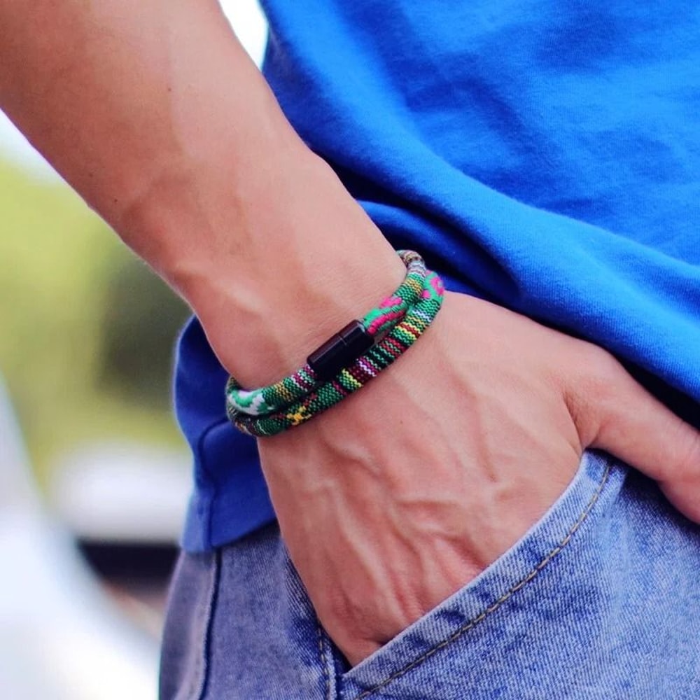 Mens Bohemian Magnetic Rope Bracelet 8
