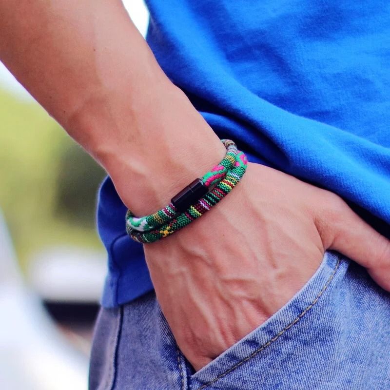 Mens Bohemian Magnetic Rope Bracelet 8