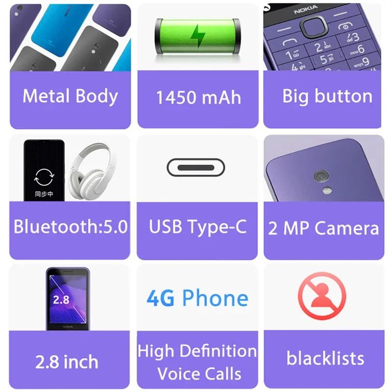 Basic 4G Feature Phone With Bluetooth And Dual SIM 3