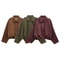 Womens Suede Bomber Jacket In Brown And Green 1