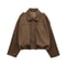Womens Suede Bomber Jacket In Brown And Green 8