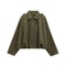 Womens Suede Bomber Jacket In Brown And Green 7