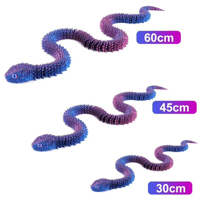 3D Printed Snake Figurine With Movable Joints Life Like Desktop Ornament 1
