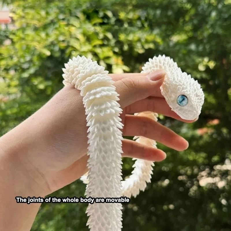3D Printed Snake Figurine With Movable Joints Life Like Desktop Ornament 3