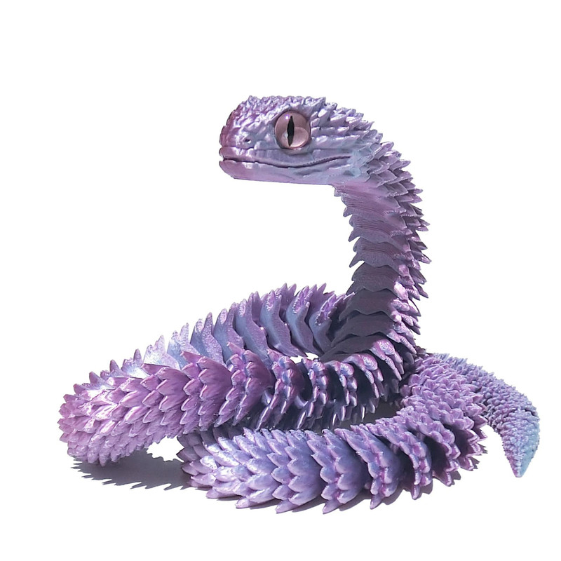 3D Printed Snake Figurine With Movable Joints Life Like Desktop Ornament 10