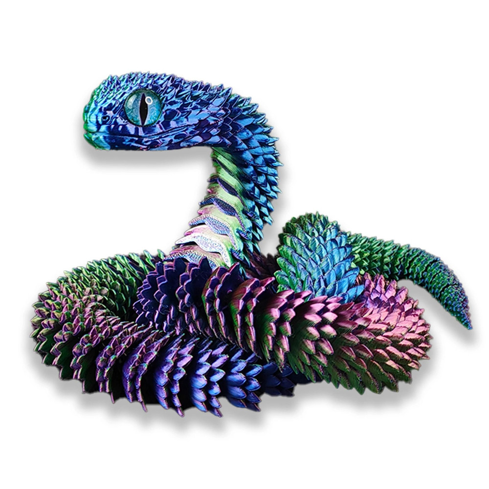 3D Printed Snake Figurine With Movable Joints Life Like Desktop Ornament 11