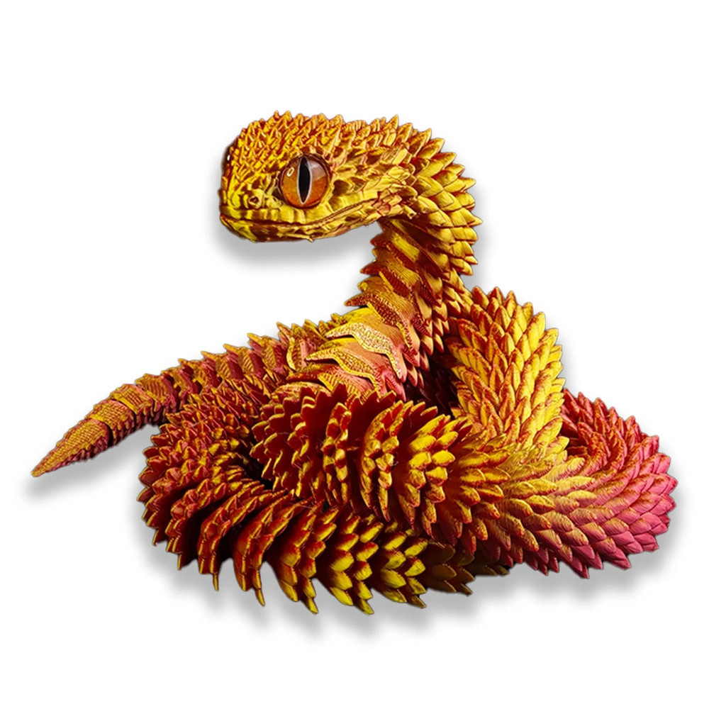 3D Printed Snake Figurine With Movable Joints Life Like Desktop Ornament 12