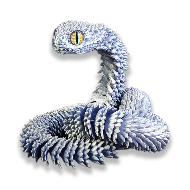3D Printed Snake Figurine With Movable Joints Life Like Desktop Ornament 13