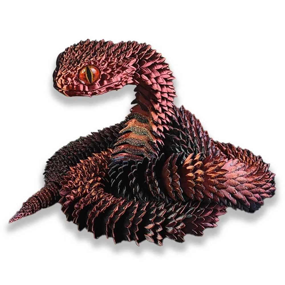 3D Printed Snake Figurine With Movable Joints Life Like Desktop Ornament 8