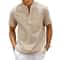 Mens Casual Linen Short Sleeve Shirt 0