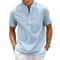 Mens Casual Linen Short Sleeve Shirt 3