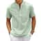 Mens Casual Linen Short Sleeve Shirt 4