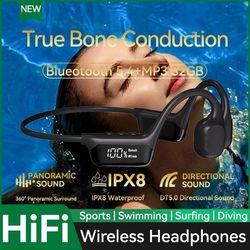 waterproof bone conduction bluetooth headphones with mp3 storage