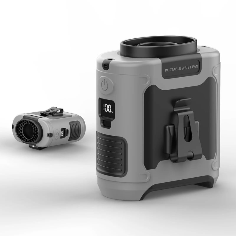 Portable Waist Neck Fan With Power Bank LED Light 1