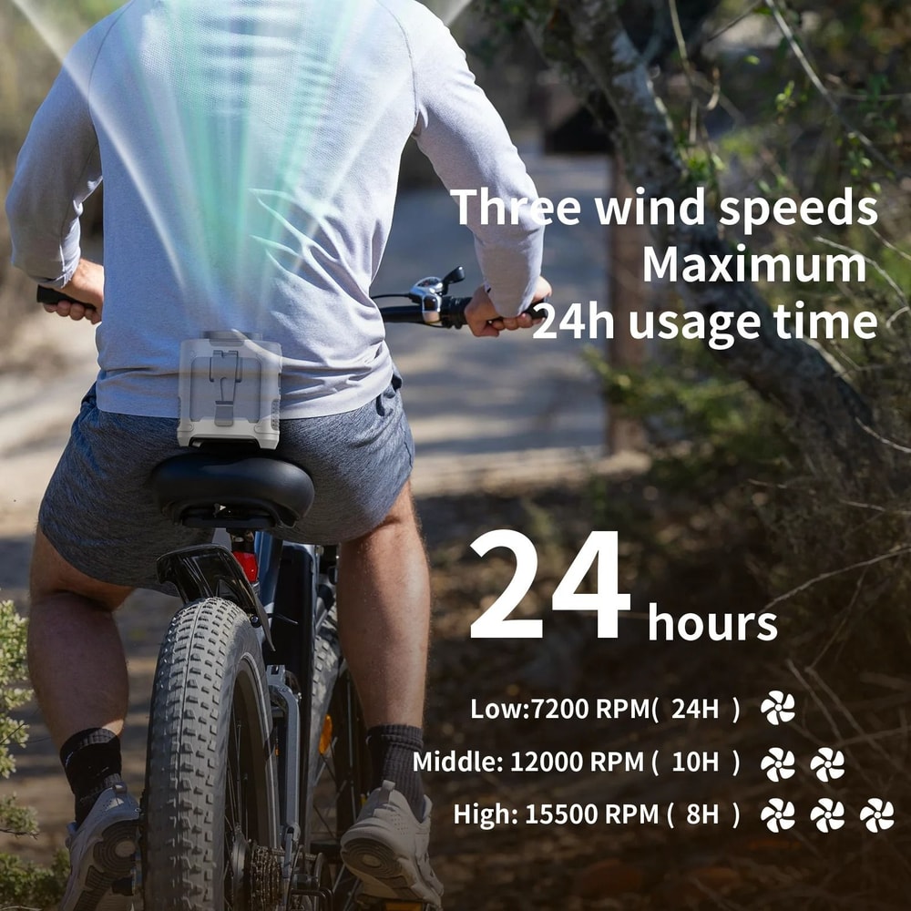 Portable Waist Neck Fan With Power Bank LED Light 2