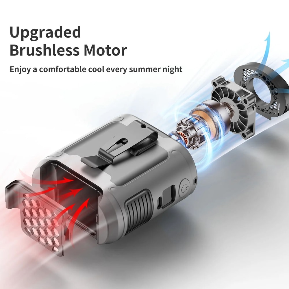 Portable Waist Neck Fan With Power Bank LED Light 5